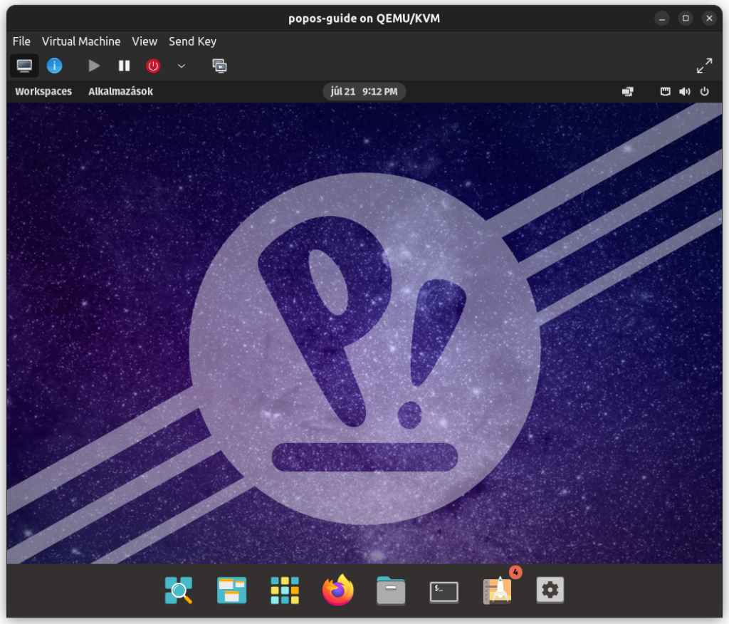 PopOS 22.04 Linux telepítés útmutató Asztal-1024x876